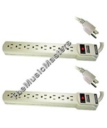 2X Surge Protection 8 Outlet POWER STRIPS w/Reset Circuit Breaker Lighte... - £20.80 GBP