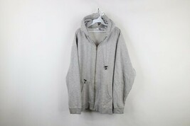 Vtg 90s Bike Mens XL Distressed Blank Full Zip Hoodie Sweatshirt Heather... - $59.35