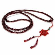 BEAUTIFUL WOOD PRAYER BEADS 6mm 216 Mala Brown Stretch Wrap Necklace Bra... - $7.95