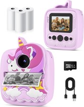 Instant Print Camera Kids Camera 48MP 1080p 2.4&quot; Screen Digital Video BUNDLE - £17.07 GBP