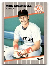 1989 Fleer #90 Mike Greenwell    Boston Red Sox Baseball Cards NM Near  ... - £1.29 GBP