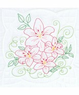 Jack Dempsey Needle Art Lilies 18 Inch Quilt Blocks - $25.19 CAD