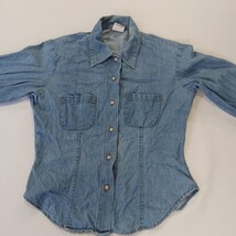 B.N.B. Best World Brand Women's Blue Long Sleeve Button Up Cotton Shirt Size M image 13
