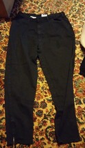 015 Womans Venezia Black Jeans Size 18 Zipper Leg Ankle - £19.95 GBP