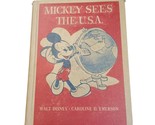 Disney 1944 Hardcover Book Mickey Sees the USA by Caroline Emerson - $9.85