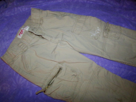 OSH KOSH girls cargo-clam digger PANTS beige zip/button 7 pockets 6x (J) - $9.90