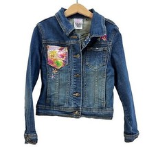 Denim Jacket youth 7 / 8 jean Tinker Bell Disney Store coat embroidered  - $13.86