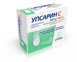 Upsarin C for pain and fever x20 effervescent tablets UPSA( PACK OF 3 ) - $48.90