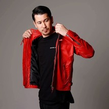 Men Genuine leather designer lambskin jacket 60 - $237.59