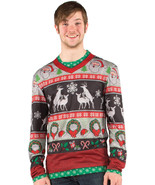 Christmas Holiday Party Fun Ugly Sweater T-Shirt Frisky Deer  Adult Men&#39;... - £28.46 GBP