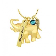 Golden Elephant Cremation Ash Urn - Love Charms™ Option - £31.93 GBP