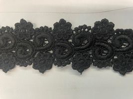Per yard black Venise  Gipoor Venice Rayon  lace trim 1.5” - $1.90