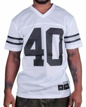 40 Oz New York Forty Ounce NYC White Black Mesh Football Jersey Shirt 03... - $37.46