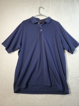 Tommy Bahama Golf Polo Shirt Mens Size XL Navy Striped Knit Cotton Slit Collared - £11.99 GBP
