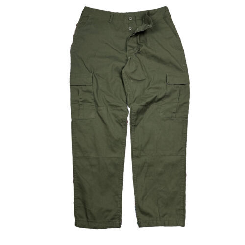 Primary image for Vintage Combat Trouser Pants Mens Large Long Adjustable Reinforced Green Cargo