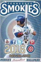 2016 Tennessee Smokies Baseball Pocket Schedule Kyle Schwarber Cover RC Cubs - $0.89