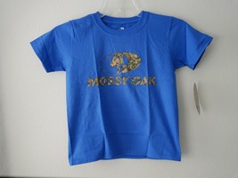 Mossy Oak Boys SS Graphic T-Shirts (2 Pack), Sz Medium, Heather Grey &amp; Blue NWT - £9.33 GBP