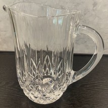 Vintage 32 oz 1 qt Clear Heavy Thick Glass Crystal 7&quot; Tall Pitcher - £8.49 GBP