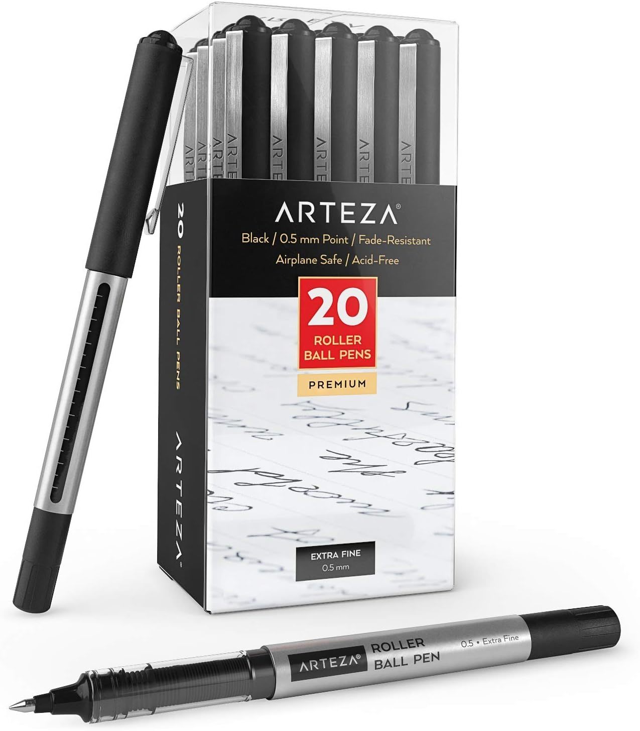 Primary image for Arteza Rollerball Pens, Pack Of 20, 0.5Mm Black Liquid Ink Pens For Bullet