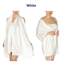 White - 2Ply Scarf 78X28 LONG Solid Silk Pashmina Cashmere Shawl Wrap - £14.15 GBP