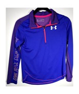 Under Armour Blue Pink Purple fitted youth size YXL zip up jacket logo a... - $30.40