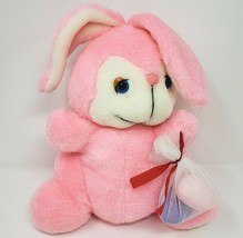 Vintage International Toys &amp; Novelties Pink Bunny W/ Easter Eggs Stuffed Plush - £29.45 GBP