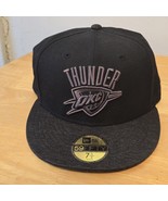 OKC Thunder New Era 59FIFTY Fitted Hat 7 1/2 – Black &amp; Gray – NBA Logo –... - $54.26 CAD