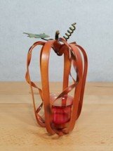 Pumpkin Twisted Metal Candle Holder Votive Tealight Fall Thanksgiving Halloween - £15.93 GBP