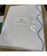 Matouk LANAI Blue F/Queen Coverlet Scallops Cotton Poly ~New~ - $4,408.08 MXN