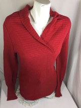 Mossimo Supply.CO Women sweater Red cotton wool pull over knit  cowl nec... - $8.32
