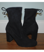 Stuart Weitzman Sz 6.5 Womens Benita Boots Black Stretch Suede Leather $575 - £102.48 GBP