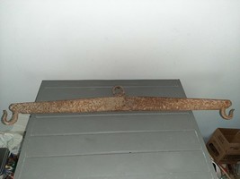 Antique Primitive Ox Horse Mule Yoke Tree Cast Iron Ring &amp; Hooks 36&quot;  - $35.99