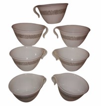 Corelle Corning Woodland Brown Hook Handle Floral Pattern Stackable Cups/Mugs(7) - £14.70 GBP
