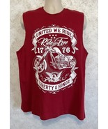 Patriotic Sleeveless Muscle Tee Red United We Ride Liberty Honor Size Me... - $19.68