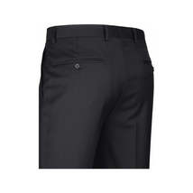 Men Renoir Flat Front Slacks 100% Soft Wool Super 140's Classic Fit 508-1 Black image 4