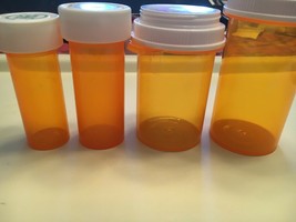 Empty Amber Prescription Rx Plastic Bottles – Various Sizes Lot - £48.47 GBP