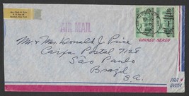 1958 NEW YORK Air Mail Cover - Hewlett to Sao Paulo, Brazil A15 - £2.32 GBP