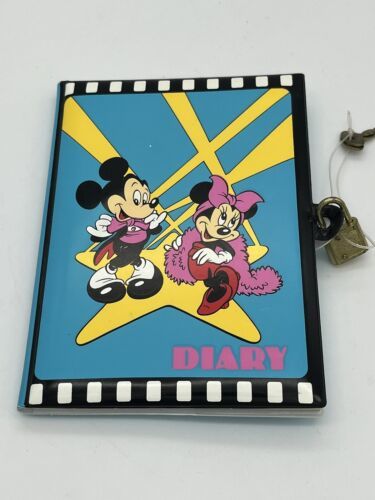 Vintage Disney Mickey & Minnie Mouse Diary w/ Lock & Keys Applause NEW - $13.10