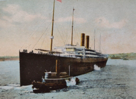 Steamer Ship Ocean SS Celtic Postcard Steamboat Two Boat Undivided Unused German - £22.28 GBP