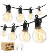 Outdoor String Lights - Waterproof Globe Patio Lights 30 Ft with 30 G40 ... - $791.75 MXN