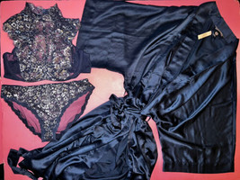 Victoria&#39;s Secret Cou Haut 34D, 34DD, 36D Soutien-Gorge Ensemble L + Robe Bleu - £99.68 GBP