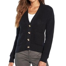 Gap black relaxed fit soft knit pocketed button front cardigan NEW ladies XL - £30.81 GBP