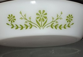 Vintage Jeanette Glasbake Green Crazy Daisy Divided Casserole Dish 12x8.5&quot; - $16.49