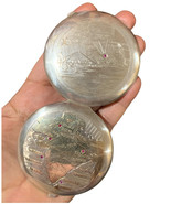 VINTAGE ANTIQUE STERLING SILVER POWDER COMPACT  ETCHED MAP INDIA Pyramid... - $7,711.00 MXN