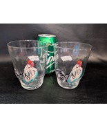 Lot of 2 Anthropologie Rooster Chicken Barn Farm Juice Glasses - $533.82 MXN