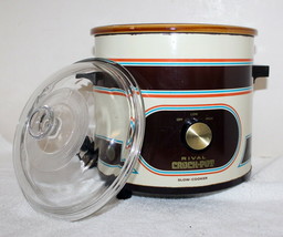 Vintage Rival 3100/2 Crock Pot Slow Cooker w/ Original Glass Lid  3.5 Qt Working - £11.76 GBP