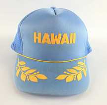 Trucker Style Hawaii Snapback Baseball Hat Blue w/Gold Wings &#39;80s Foam M... - £19.54 GBP
