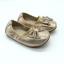 Dream Pairs Toddler Girls Ballet Flats Slip On Bow Metallic Gold Size 6 - £7.78 GBP
