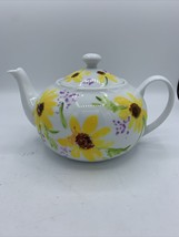 Everyday White Porcelain TEA POT 5.5&quot; Great Condition Hand-Painted With ... - £10.73 GBP