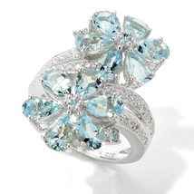 Natural blue topaz ring in 925 sterling silver - £208.70 GBP